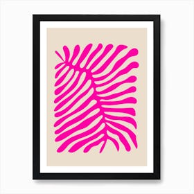 Vibrant magenta Abstract Leaves Art Print