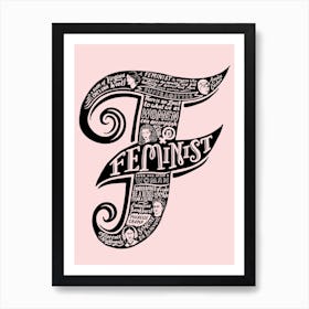 Feminist Typograpic Pink Art Print