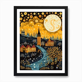 Prague, Illustration In The Style Of Pop Art 2 Art Print