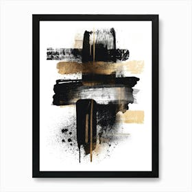 Abstract Black And Gold Painting 24 Art Print