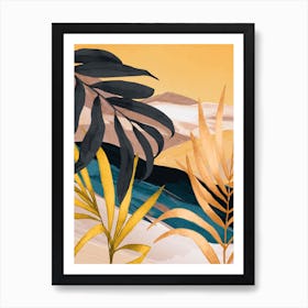 Modern Abstract Art Tropical Leaves 5 Art Print