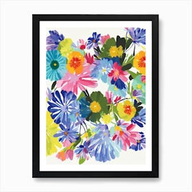 Daisies 1 Modern Colourful Flower Art Print