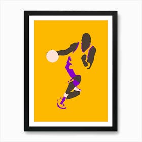 Basketball Player Dribbling Art Print