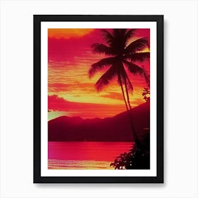 The Camiguin Island Retro Sunset 3 Art Print