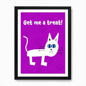 Purple and White Cat Art Print