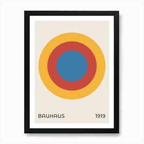 Bauhaus Yellow, red, blue Circles 1919 Exhibition Art Print