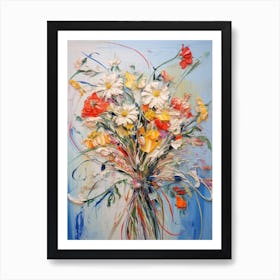 Abstract Flower Painting Edelweiss 4 Art Print