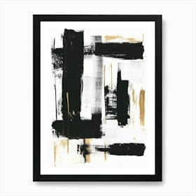 Abstract Black And Gold Painting 72 Art Print