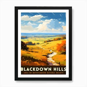 Blackdown Hills Aonb Print Area Of Outstanding Natural Beauty Art Blackdown Hills Poster Somerset Devon Border Wall Art English Countryside 4 Art Print