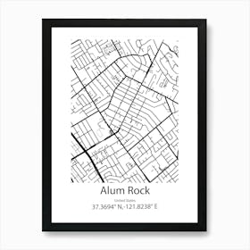 Alum Rock,United States Minimalist Map Art Print