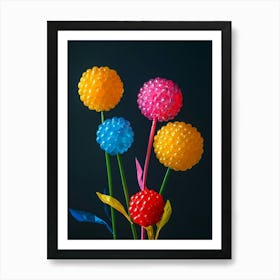 Bright Inflatable Flowers Globe Amaranth 2 Art Print