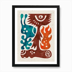 Fireside Chat With A Bigfoot Art Print