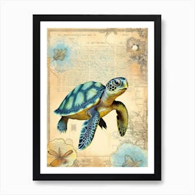 Beach House Sea Turtle  5 Art Print