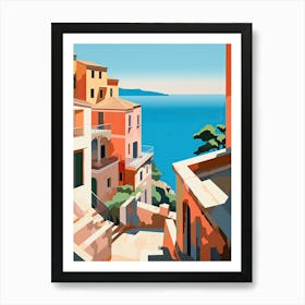 Amalfi Coast, Italy, Bold Outlines 2 Art Print