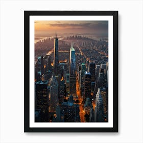 New York City At Dusk Affiche