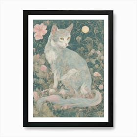 Cat In The Moonlight Art Print