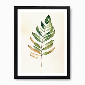 Tamarind Leaf Minimalist Watercolour Art Print