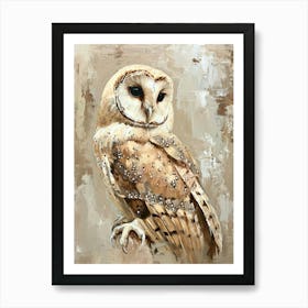 Oriental Bay Owl Painting 2 Art Print