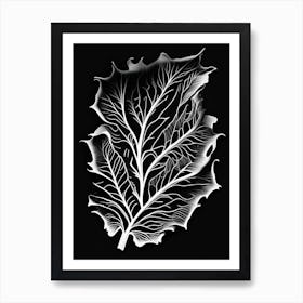 Lettuce Leaf Linocut 2 Art Print