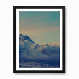 Switzerland - Snowy Mountain Range Art Print