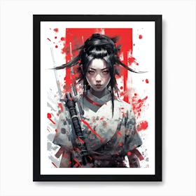 Ninja Girl Japan Art Art Print