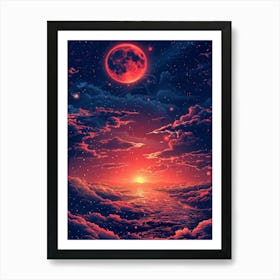 Red Moon In The Sky 8 Art Print