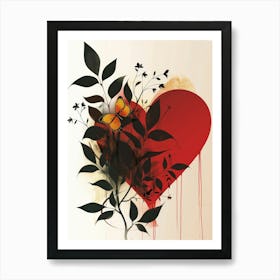 Heart With Butterfly Poster