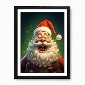 Jolly Santa Claus Caricature 1 Art Print