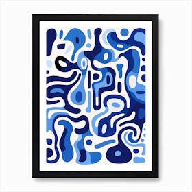 Abstract Blue Abstract Pattern Art Print