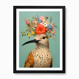 Bird With A Flower Crown Dunlin 1 Art Print