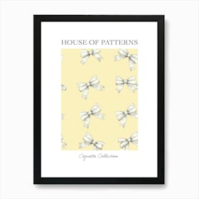 Yellow Coquette Bows 3 Pattern Poster Art Print