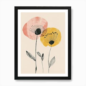 San Francisco Flower Market Boho Minimalist Style 1 Art Print