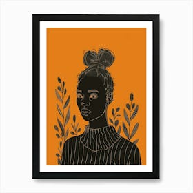 Black Girl With A Bun 1 Art Print