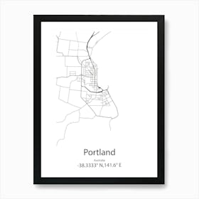 Portland,Australia Minimalist Map Poster