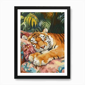 Tiger On Couch 7 Art Print