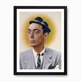 Buster Keaton Retro Collage Movies Art Print