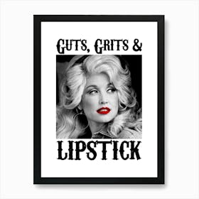 Cute Grits And Lipstick Dolly For Fans Of Country Music 3 Art Print