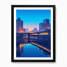 Cityscape At Night Art Print