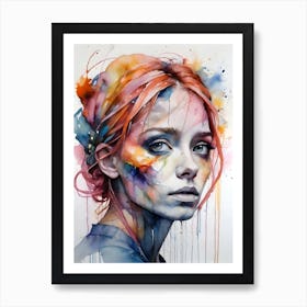 Watercolor Of A Woman Art Print