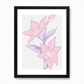 Pastel Pink Lily Flowers Art Print