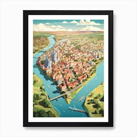 Nantes, France, Geometric Illustration 2 Art Print