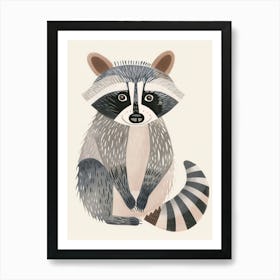 Charming Nursery Kids Animals Raccoon 1 Art Print
