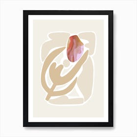 Abstract Botanical 1 Red Pink Art Print