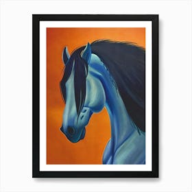 Blue Horse Art Print