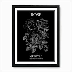 Rose Musical Line Drawing 1 Poster Inverted Art Print