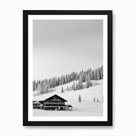 Revelstoke, Canada Black And White Skiing Poster Art Print