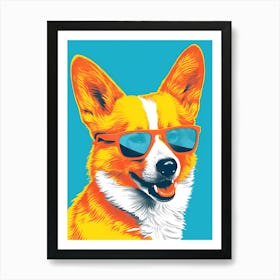 Corgi In Sunglasses Art Print