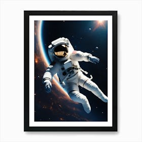 Astronaut In Space Art Print