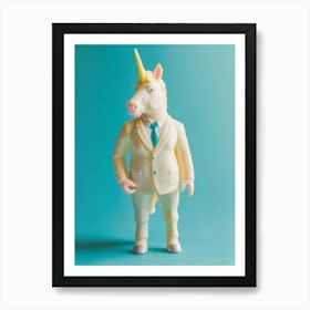 Toy Pastel Unicorn In A Suit 4 Art Print