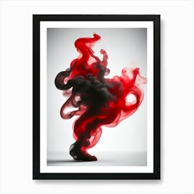 Abstract Red Ink Art Print